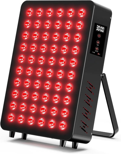 Red Light Therapy Panel, 660Nm Red & 850Nm near Infrared Light Therapy Device for Body Face with 60 Dual Chip Leds, Timer, Adjustable Stand & Hidden Handle,Upgraded High Power Red Light Therapy Device