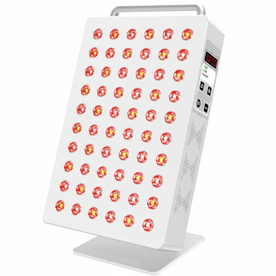 Red Light Therapy Panel 5 Wavelength 60 Dual Chip Leds 630+660+810+830+850Nm Red and near Infrared Lamp Therapy Device 100W with Timer & Stand for Body Pain Relief Face Skin Health Sleep White