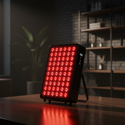 Red Light Therapy Panel, 660Nm Red & 850Nm near Infrared Light Therapy Device for Body Face with 60 Dual Chip Leds, Timer, Adjustable Stand & Hidden Handle,Upgraded High Power Red Light Therapy Device